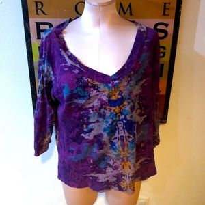 Nicole Miller women’s 1X purple long sleeve shirt